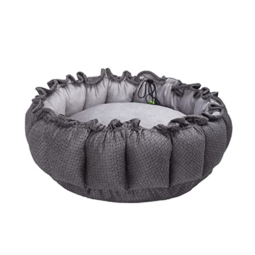 Lulala Dog Bed for Dogs Round Cat Beds for Indoor Cats, Round Reversible Pet Bed for Puppy and Kitten with Slip-Resistant Bottom (Size: Medium, Color: Grey)