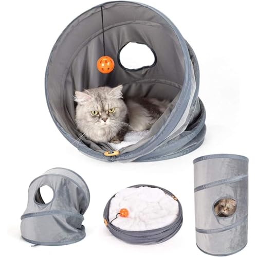 cature Care by Nature Cat Supplies Large Cat Tunnel Detachable Washable Mat Folding Cat Bed Cat Deliver Room Multi-Purpose Four Seasons Cat Nest