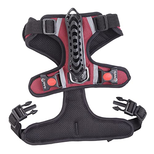 Lulala Dog Harness No Pull,Reflective Strong Dog Harness,Dog Vest with Molle & Sturdy Handle,No Choke Front Lead Breathable Dog Harness,Adjustable Soft Padded Pet Vest with Easy Control(XXL,Maroon)