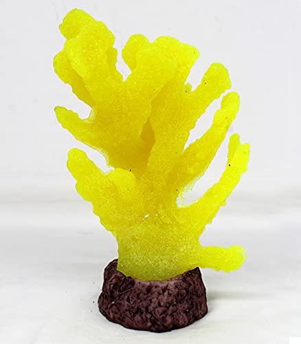 emily pets Artificial Silicone Plant, Used for Fish Tank, Household and Office Decoration (Yellow, Height:14.5 CM)