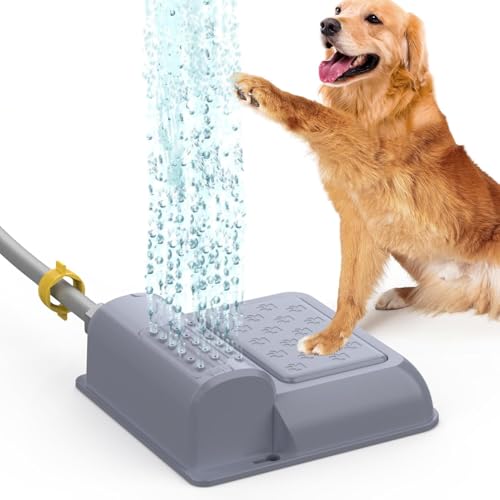 Cature Outdoor Dog Water Fountain – Step On Paw Activated Automatic Drinking Water Sprinkler | Heavy Duty Pet Water Dispenser Toy for Garden & Yard (Color May Vary)