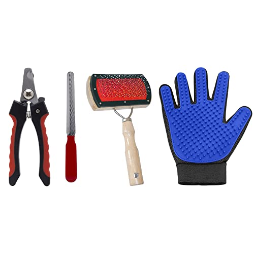 Emily Pets Grooming Kit Pet Comb Nail ClipperPet Grooming Glove(Pack of 3)