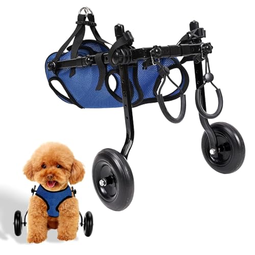 Cature Dog Wheelchair for Back Legs Small Size Dogs,Dog Wheel Chair Hind Limb Hind Leg Disabled Pet Cat Dog Mobility Aid Trolley Legs Rehabilitation Light Pet Walk Tools, for Pets (S)