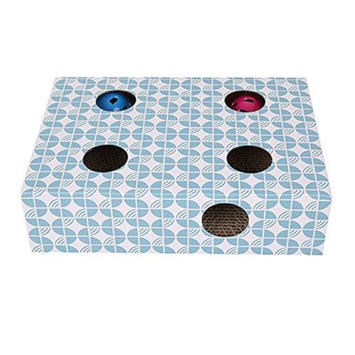 cature Care by Nature Corrugated Paper Interactive Pet Puzzle Box Treat Maze Scratcher Cat Toys With Balls(Multicolour)