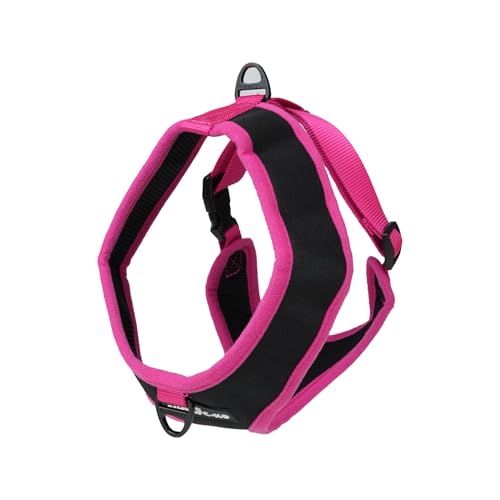 Emily Pets Dog Harness No Choke Over-the-Head Triple Layered Breathable Mesh Adjustable Chest Belt and Quick-Release Buckle, Pink, S