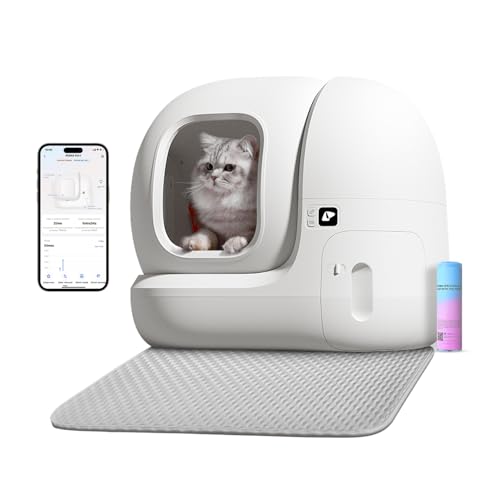 PETKIT Extra Large Self Cleaning Smart Cat Litter Box with Mat for Multi Cats, Automatic , xSecure Integrated Safety Protection/APP Control, 76L