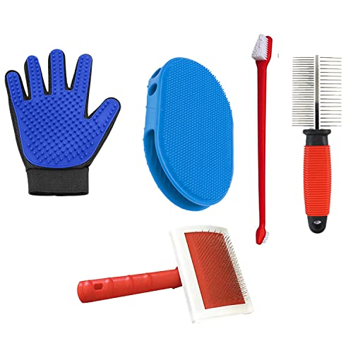 Emily Pets Grooming Kit Pet Comb Pet Tooth Brush Pet Com Pet Grooming Brush (Pack of 5)