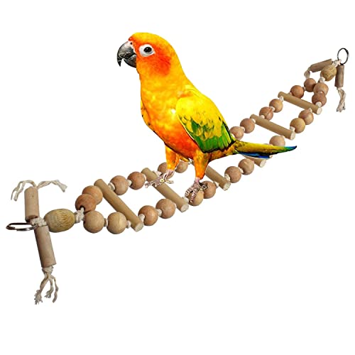 WildbirdCare Parrot Toy,Natural Wooden Bridge,Chewing,Hanging Toy,Parrot Nest Suitable For A Wide Variety Of Large And Small Parrots And Birds(Pack Of 1)
