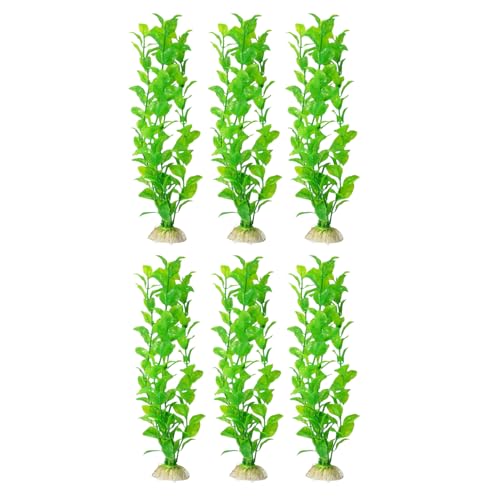 Cature Aquarium Plant Set, Resin Aquarium Decorations, Tall Artificial Aquarium Fake Plants, Fish Tank Decorations for Tropical Fish, Plastic Plants for Fish Tank 6. Pcs