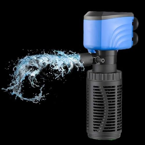 XINXIU Fish Tank Filter - Silent Internal Aquarium Filter for Clean Water, Air Pump, and Waves - Biochemical Filtration for Healthy Fish and Turtles (15W-800L/H, Black)