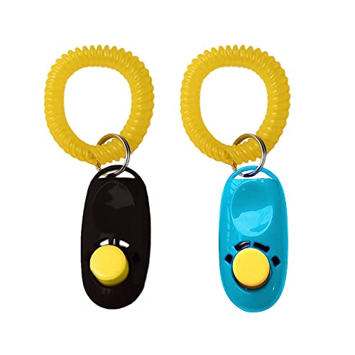 SunGrow 2-Pack Dog Clicker for Training with Wrist Bands, 2 Inches Multicolor, Pet Cat Dog Training Clickers & Behavior Aids, Convenient and Effective Clicker Training Tools for Puppy or Cat