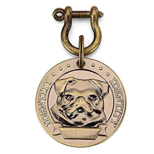 SRIPET Pets Antique Look Metal Identity Collar Memorial Tag Cum Pendant for Dog (Gold)