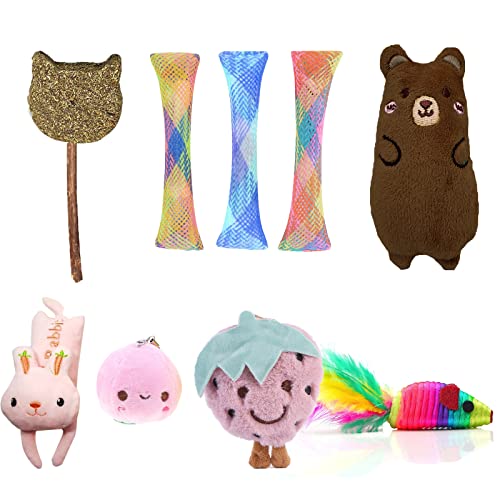 emily pets Catnip Mouse Toys for Indoor Cats, Cat Fun Playing Toys Kitten Toys (Pack of 7, Color May Vary)