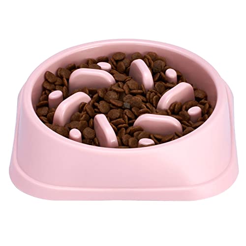 Cature Care by Nature Dog Bowl Slow Feeder Bowl Eco-Friendly Interactive Non Slip Healthy Dog Slow Eating Bowl for Small & Medium Dogs Puzzle Pet Feeding Bowls(Pink)