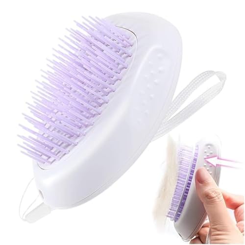 Emily Pets Dog Massage Brush Professional Creative Dog Bath Brush Pet Grooming Brush Dog Hair Brush (Purple)