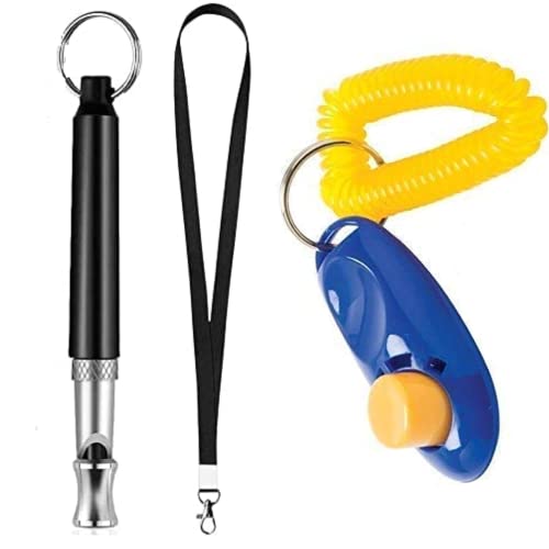 Emily Pets Dog Clickers with Wrist Bands, Colorful and Effective Training Tools Dogs Training kit for Puppy or Cat (Pack of 1, Combo)