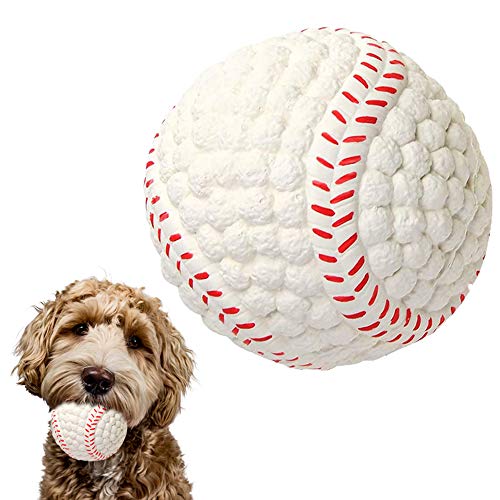 EETOYS MARKET LEADER PET LOVER Eetoys Squeaky Latex Rubber Dog Toy Balls For Small Medium Large Dogs Interactive Floating Bouncing Ball For Soft Chewer Water Sports Fetch And Play(Large,White Baseball)
