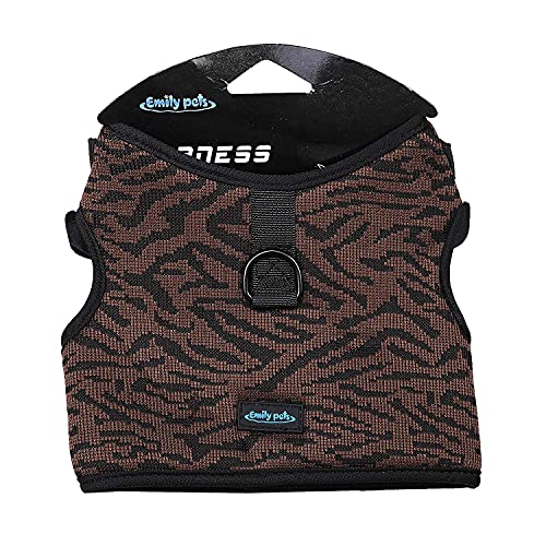 Emily Pets Dog Adjustable Soft Vest Dog Harness for Puppy (Medium-Brown)