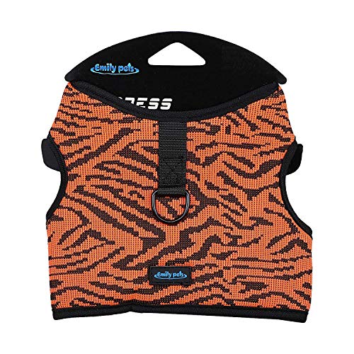 Emily Pets Pet No Pull Dog Harness,Vest Harness with Leash Huck Attachments and Easy Control Front Leash Clip,Hook and Loop for Small Medium Large Dog(Orange,Large)