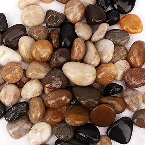 Cature Care by Nature River Rocks Pebbles for Indoor Plants, Decorative Mixed Color for Potted Plants Landscaping, Fish Tank, Patio Garden, Vase Fountain and Outdoor Decorative Stones (4-6Cm, 9.9KG)