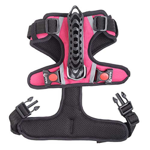 Lulala Dog Harness No Pull,Reflective Strong Dog Harness,Dog Vest with Molle & Sturdy Handle,No Choke Front Lead Breathable Dog Harness,Adjustable Soft Padded Pet Vest with Easy Control(S,Pink)