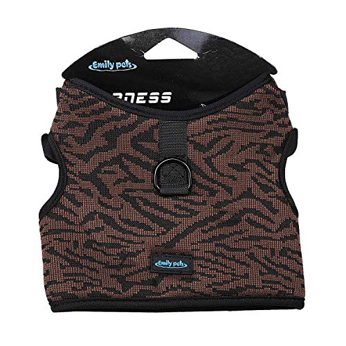 Emily Pets Pet No Pull Dog Harness, No Choke Front Lead Dog Harness with Leash Huck Attachments, Adjustable Soft Padded Pet Vest with Easy Control for Small to Large Dogs (Brown,Large)
