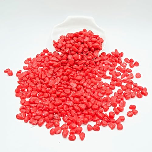 Cature Care by Nature Decorative Rocks, Mini Pebbles Aquarium Stones, Bonsai Gritty Rocks for Succulent Cactus, Top Dressing, Garden & Plants, Fish Tank, Landscaping, Home Décor (1.95kg)(Red)