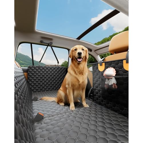Cature Dog Car Seat Cover | Waterproof, Scratch-Proof, and Non-Slip Back Seat Cover | Washable, Durable, Suitable for All Cars. (Black)