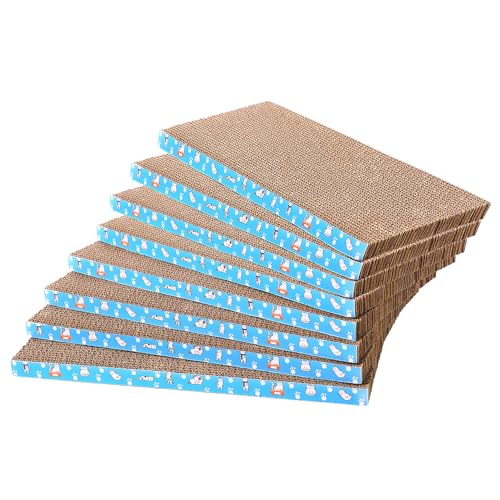 8 Packs in 1 Cat Scratch Pad, Cat Scratcher Cardboard,Reversible,Durable Recyclable Cardboard, Premium Scratch, Suitable for Cats to Rest,