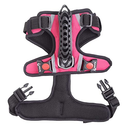 Lulala Dog Harness Pet Harness Adjustable Outdoor Pet Vest Reflective Oxford Material Vest for Dogs Easy Control for Small Medium Large Dogs (S,Pink)