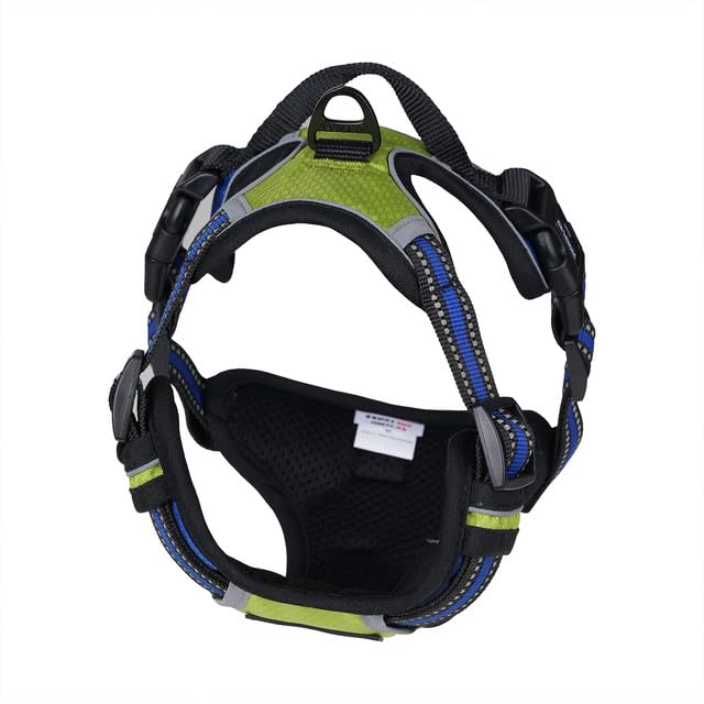 Emily Pets Dog Harness for Large Dogs, No Pull Service Vest with Reflective Strips and Control Handle, Adjustable and Comfortable for Easy Walking, No Choke Pet Harness (Parrot Green, L)