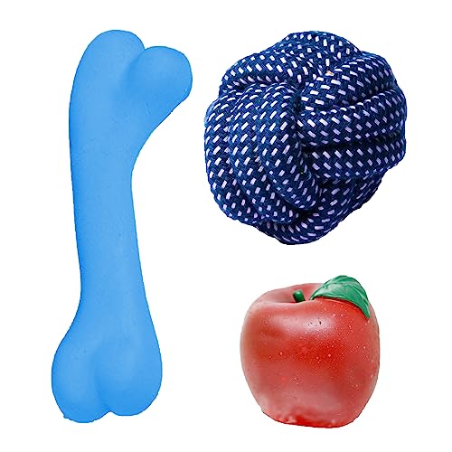 cature Care by Nature Dog Toys,Dog Rubber Bone Toy,Apple Shape Toy,Ball Shape Toy,Interactive Dog Toy For Small And Medium Dog Toys Pack Of 3 Color May Very(Combo6)