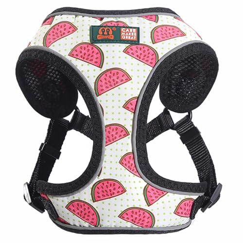 Cature Care by Nature Dog Harness Nylon Reflective Dog Cat Harness Vest Printed French Bulldog Harness Puppy Small Medium Dogs Cats Harness for Dogs and Cats (Pink, XS)