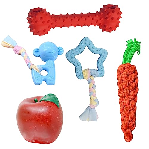 cature Care by Nature Dog Toys,Dog Chew Toy,Rubber Bone Toy,Apple Shape Toy,Carrot Shape Toy,Interactive Dog Toy For Small And Medium Dog Toys Pack Of 5 Color May Very(Combo2)
