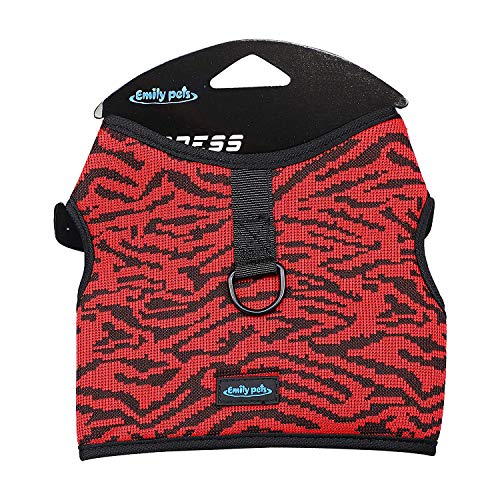Emily Pets Step-in Air Dog Harness - All Weather Mesh, Step in Vest Harness for Small and Medium Dogs No-Pull Personalized Dog Vest, Breathable Adjustable Pet Harness for Outdoor Walking(Medium,Red)