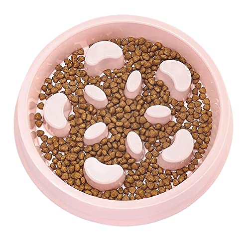 Emily Pets Pet Slow Eating Feeder Dog Bowls Pet Bowl Puzzle Dog Bowl Non-Slip Prevent Choking Dog Slow Feeder Bowl Slow Feeder Dog Water Bowl(Pink)
