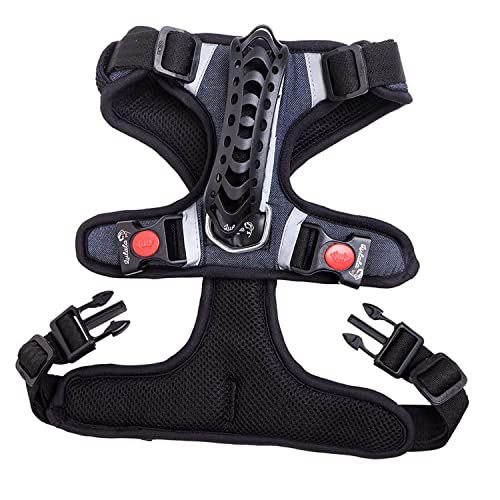 Lulala Dog Harness Pet Harness Adjustable Outdoor Pet Vest Reflective Oxford Material Vest for Dogs Easy Control for Small Medium Large Dogs (M,Denim)