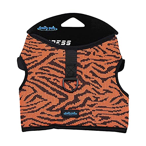 Emily Pets Pet No Pull Dog Harness,Vest Harness with Leash Huck Attachments and Easy Control Front Leash Clip,Hook and Loop for Small Medium Large Dog(Orange,Medium)