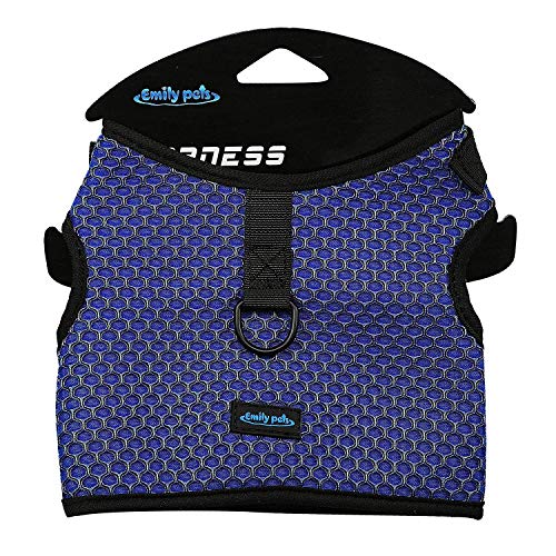 Emily Pets Pet Adjustable Soft Vest Harness for Puppy Dog (Medium, Blue)